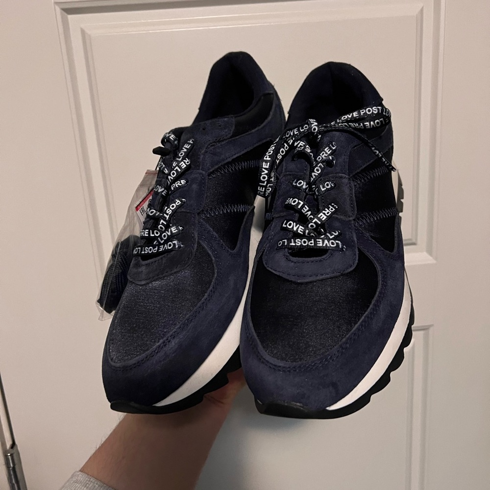 Zara Navy Suede & Black Accent Women's Sneakers